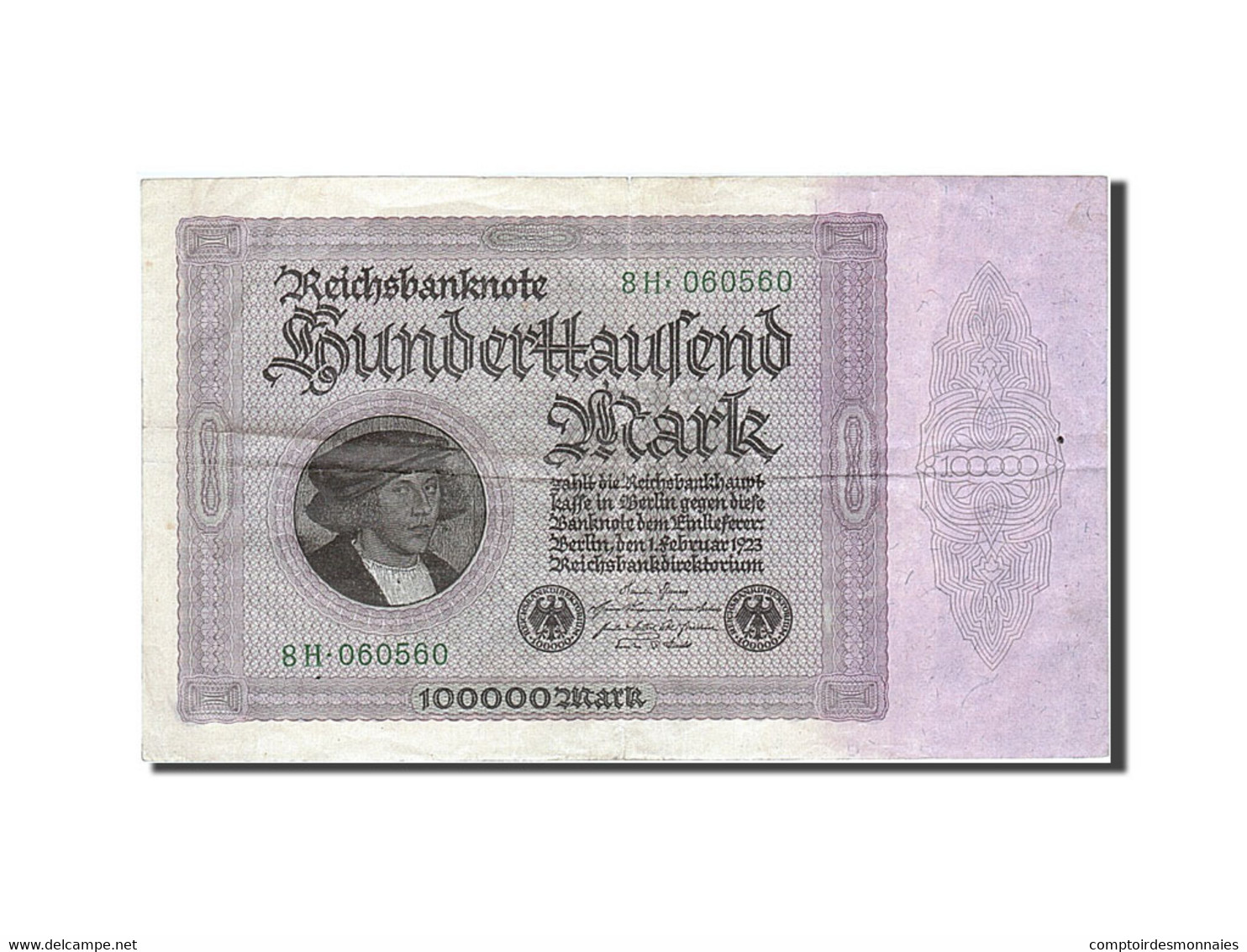 Billet, Allemagne, 100,000 Mark, 1923, 1923-02-01, TTB+ - 100.000 Mark