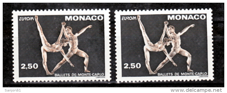 Monaco 1875  Variété Impression Rose Et Normal Ballets Europa  Neuf ** TB  MNH - Abarten