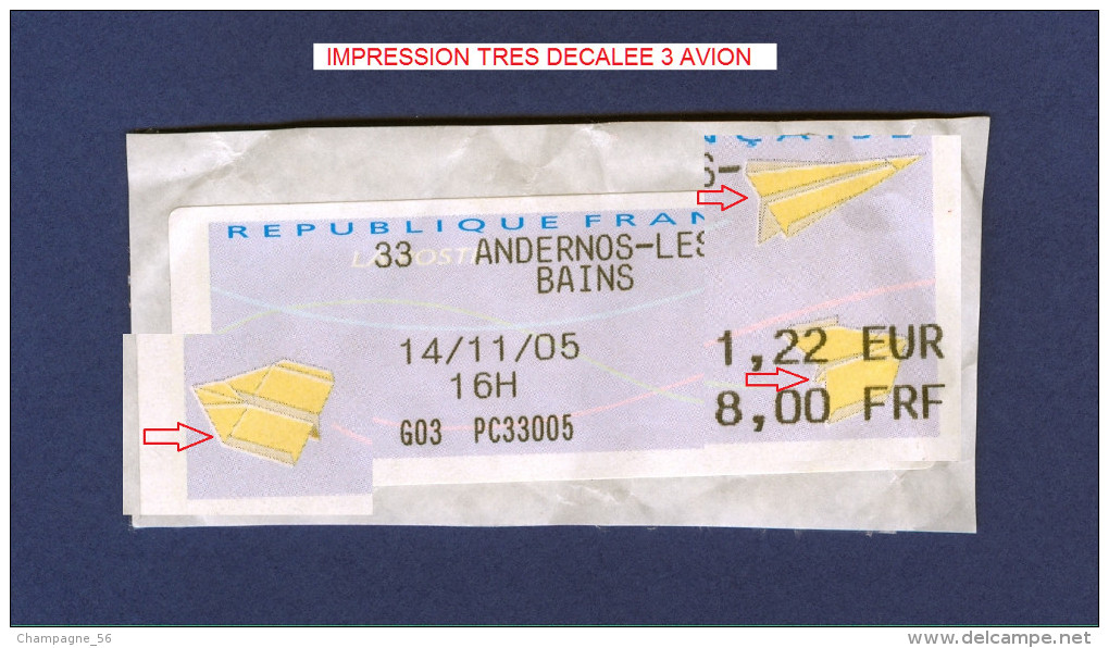 VARIÉTÉS 2001 DEUX BANDES PHOSPHORESCENTES   14-11-2005 OBLITÉRÉ  FRAGMENT - 1999-2009 Illustrated Franking Labels