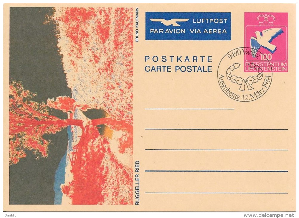 9490 VADUZ 12 März 1984 - Entiers Postaux