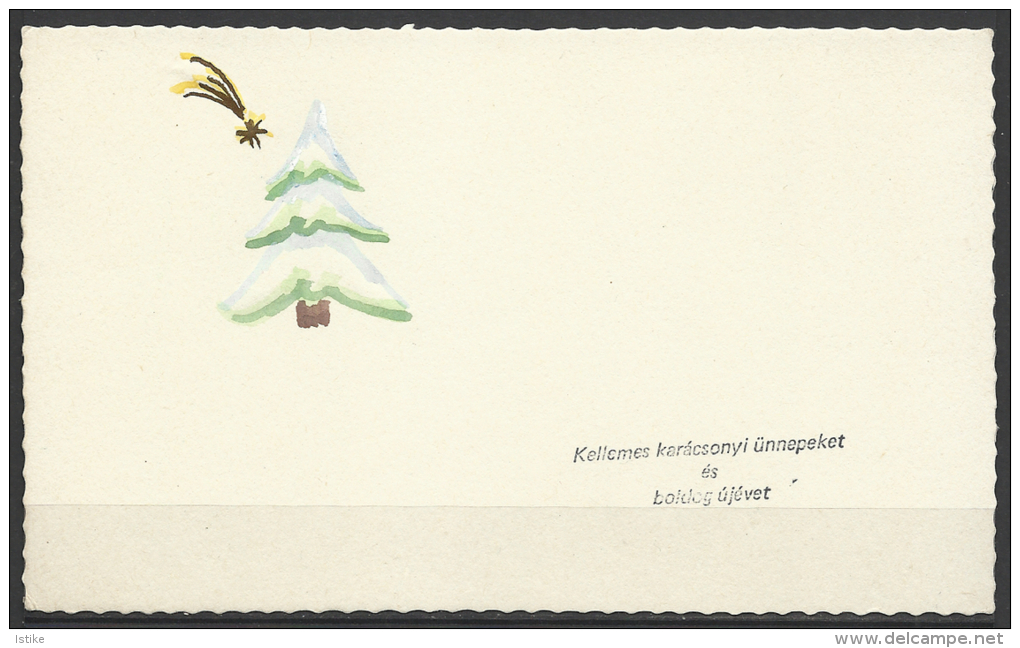 Hungary, Marry Christmas, HNY,  Star Of Bethlehem, Hand Painted, ´60s. - Other & Unclassified