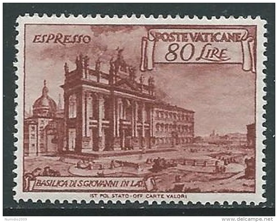 1949 VATICANO ESPRESSO BASILICHE 80 LIRE MNH ** - ED61 - Exprès