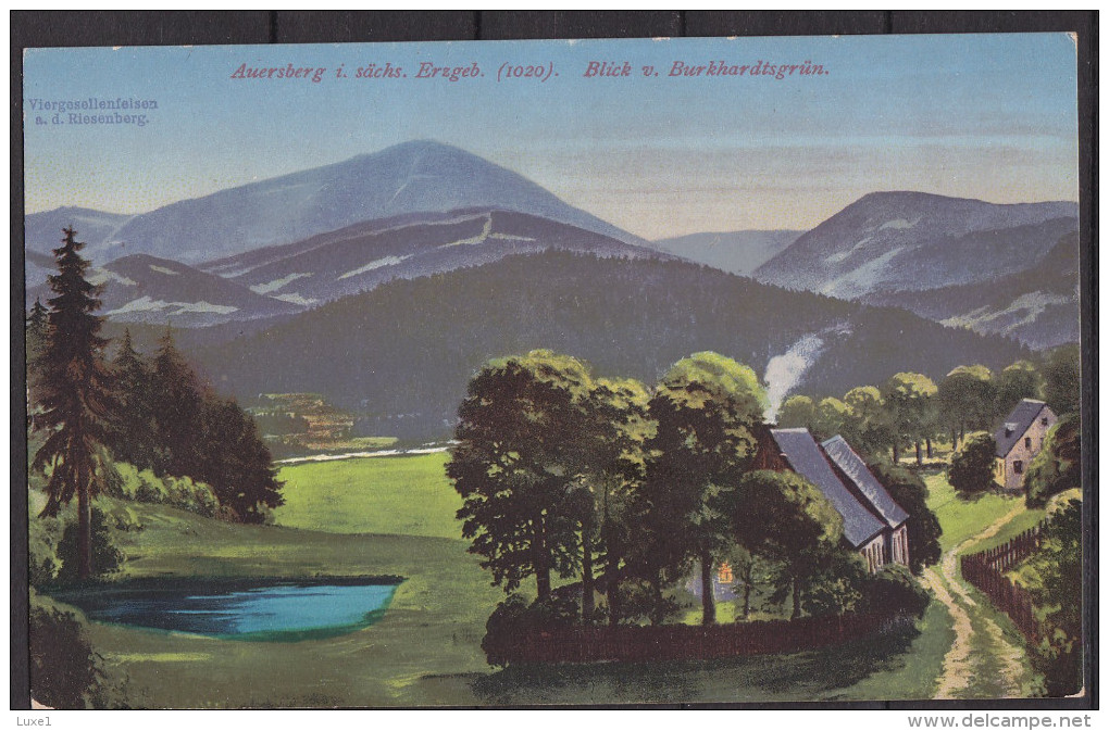 GERMANY,  BURKHARDTSGRUN ,  OLD POSTCARD - Auersberg