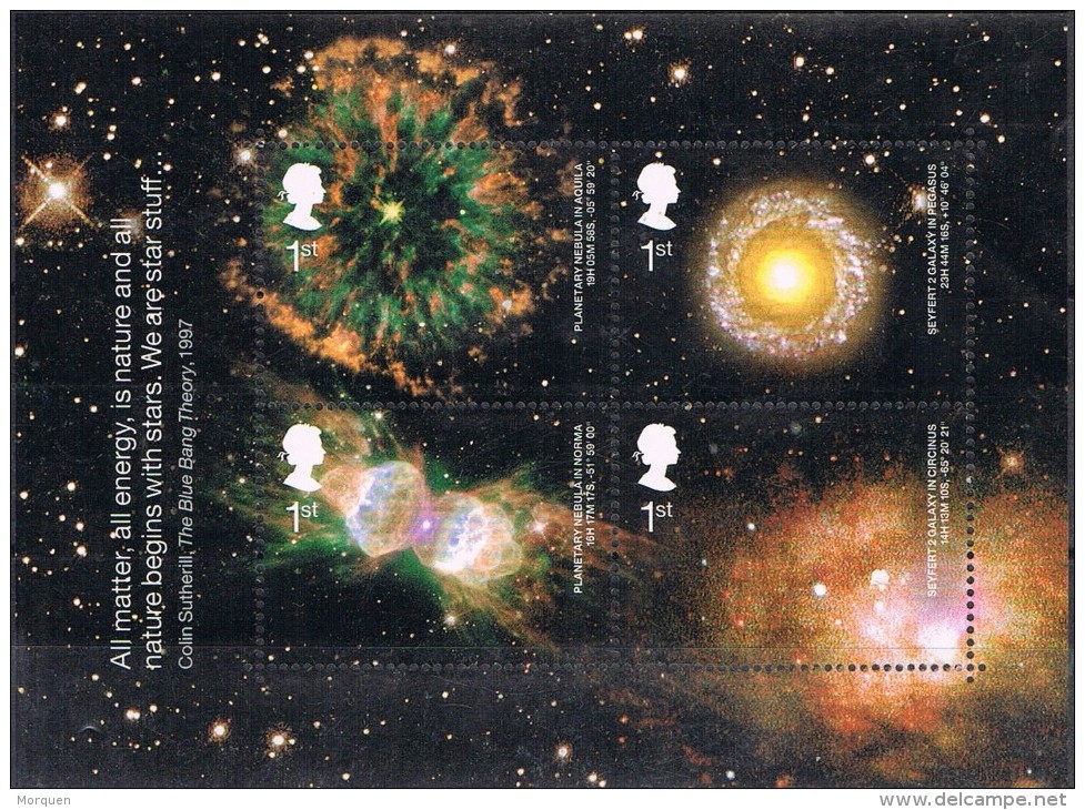 Hojita GRAN BRETAÑA, England Stars Astronomy 2002, Complet Shet ** - Unused Stamps