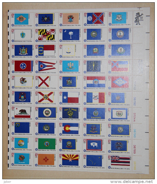 (G001) USA - Bicentennial - Bicentenaire - 50 States Flag - Drapeaux Des 50 Etats - Ungebraucht