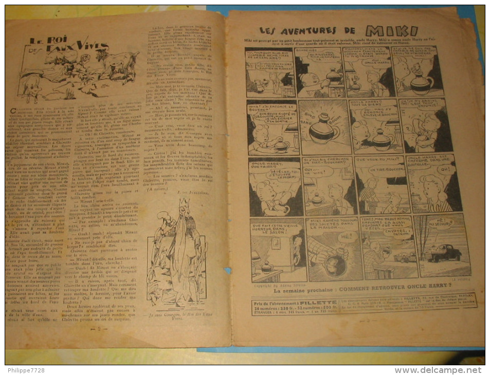 Magazine FILLETTE Nr 182 Du 12 Janvier 1950 Le Roi Des Eaux Vives - Fillette