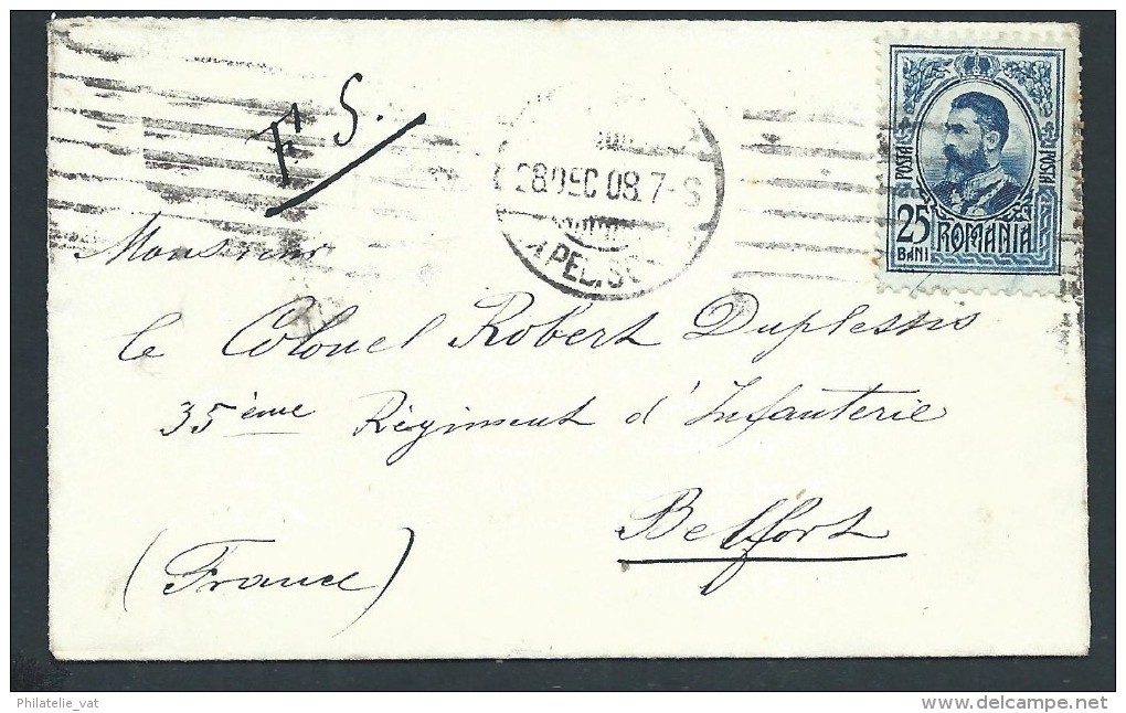 ROUMANIE - Enveloppe Pour Belfort En 1908 - Voir Scans - Lot P13960 - Storia Postale