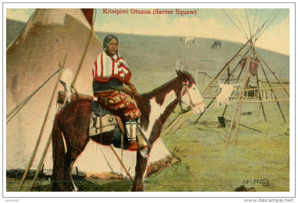 (PH 444) Very Old Postcard - Carte Ancienne - American Indian - Sarcee Squaw - America