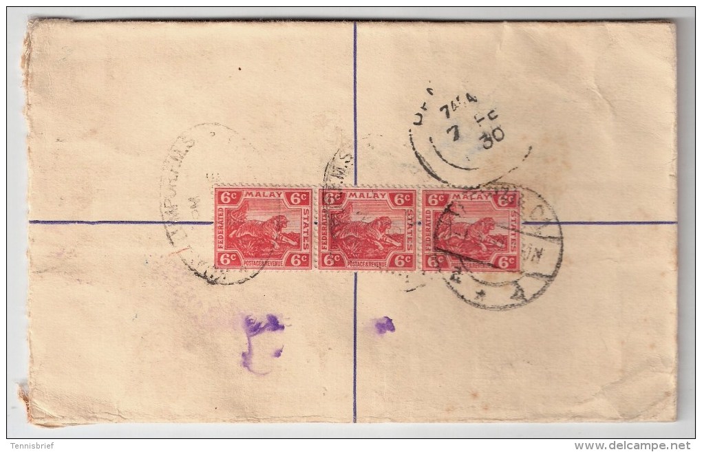 Malaya, 1930, Registered Stationary 12 C. , # 4505 - Fédération De Malaya