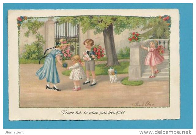 CPA 3158 - Enfants Chien Fleurs "pour Toi, Le Plus Joli Bouquet"  Ill. Pauli EBNER - Ebner, Pauli