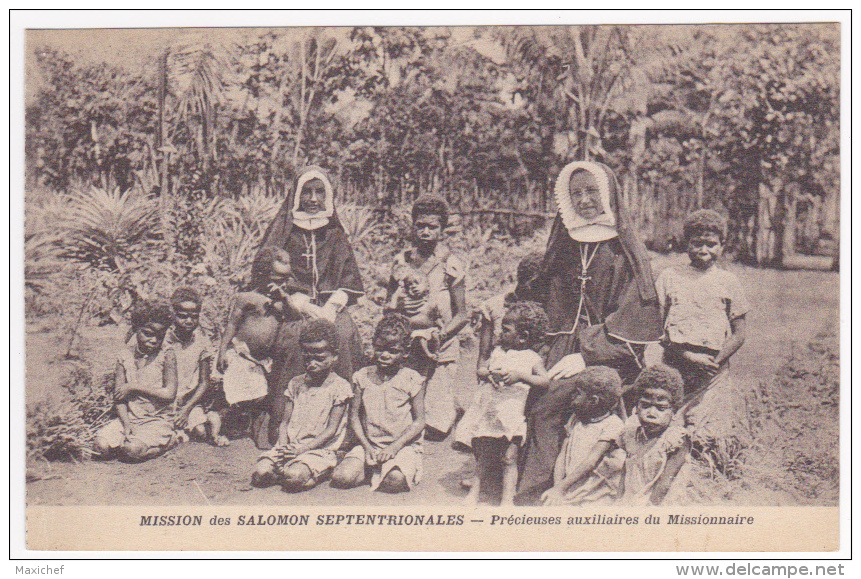 Mission Des Salomon Septentrionales - Précieuses Auxilliaires Du Missionnaire, Les Soeurs Avec Les Petits &amp; Des Fill - Solomon Islands