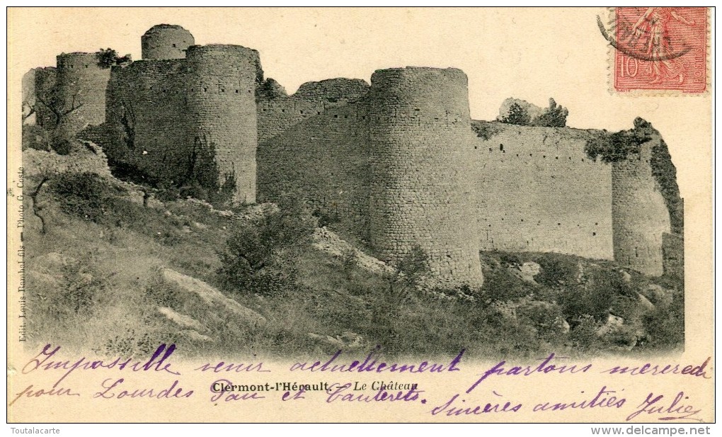 CPA 34 CLERMONT L HERAULT LE CHATEAU 1904 - Clermont L'Hérault