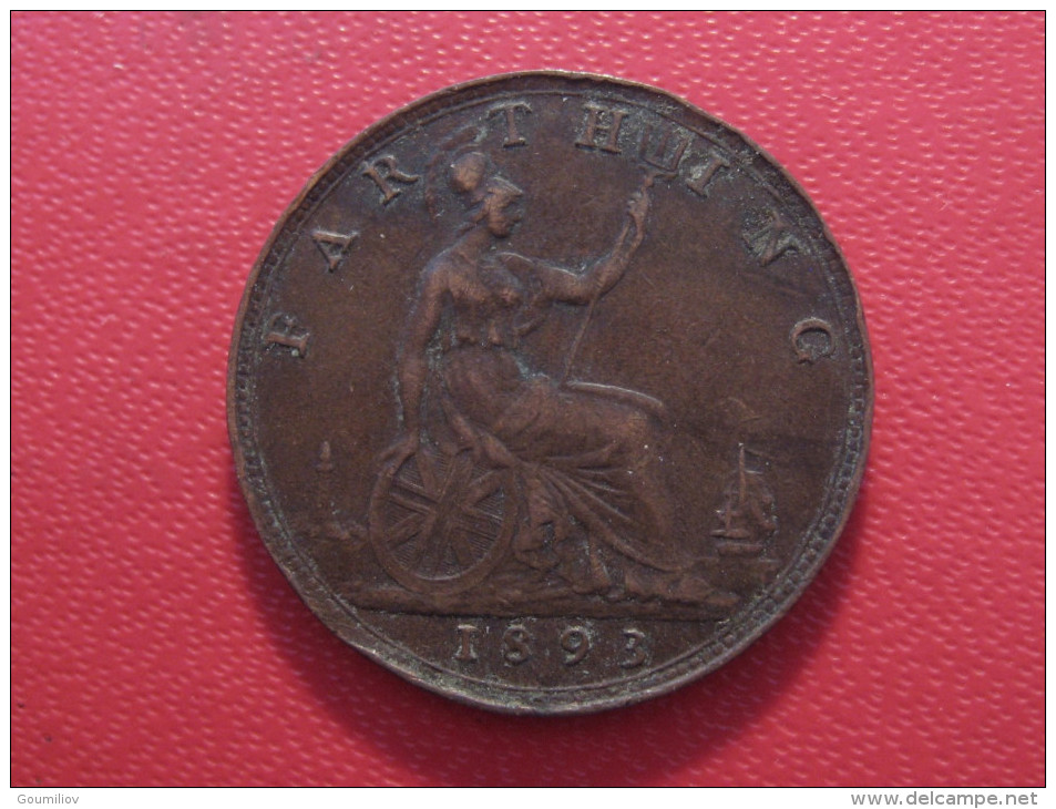 Grande-Bretagne - UK - Farthing 1893 Victoria 5205 - B. 1 Farthing