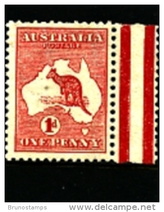 AUSTRALIA - 1913  KANGAROO  1 D.  DIE II  1st  WATERMARK MINT  MINT NH  SG2 - Mint Stamps