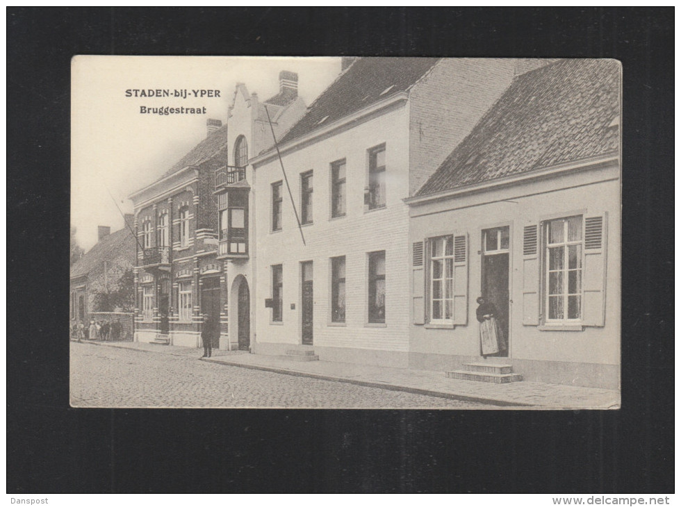 Postkaart Staden-bij-Yper Bruggestraat - Staden