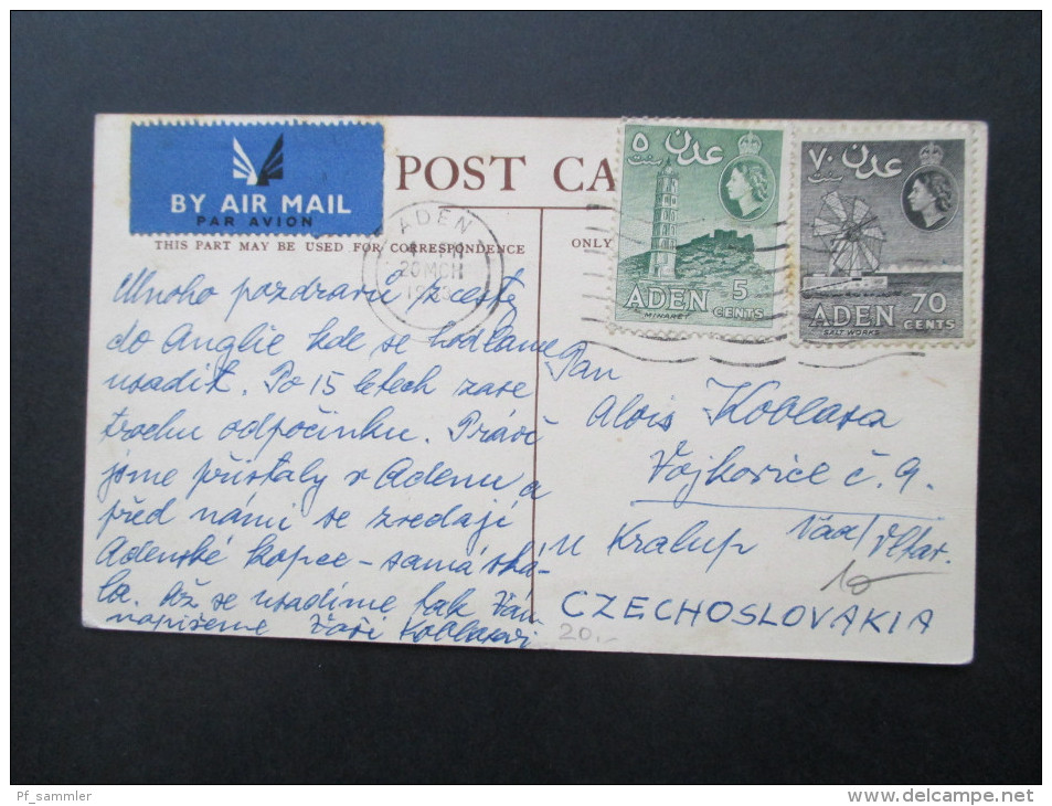 GB Kolonie Aden. Airmail / AK. Union Castle Line South And East Africa. The Union Castle Line S.S. Rhodesia Castle. - Aden (1854-1963)