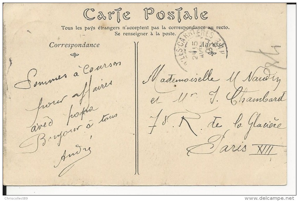 Carte Postale   : Courson - Entrée Du Pays , Coté D'Auxerre - Courson-les-Carrières