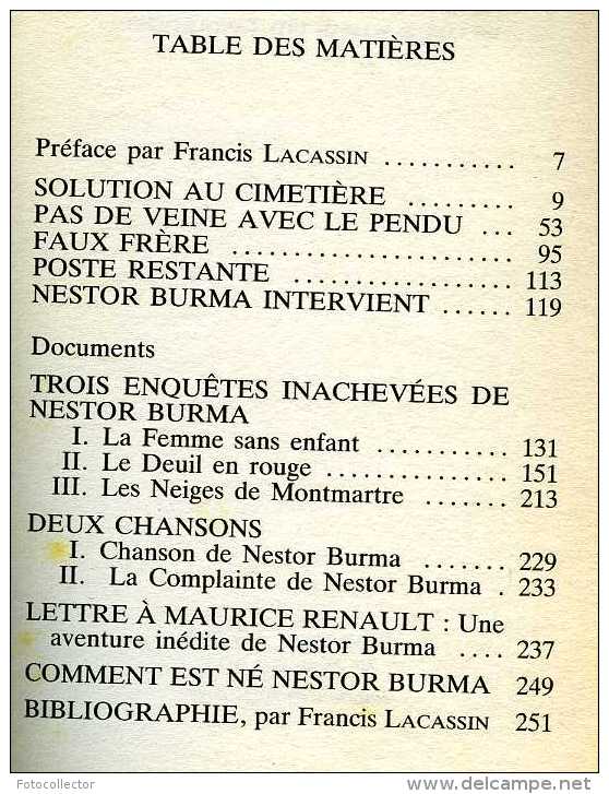 Solution Au Cimetière Et Autres Enquête De Nestor Burma Par Léo Malet (ISBN 2264013338 EAN 9782264013330) - Leo Malet