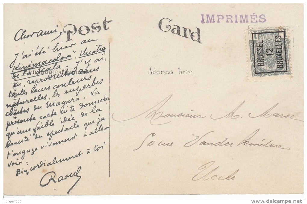 Nr 21 B, Op Postkaart Horse Shoe Fall (7665) - Typo Precancels 1906-12 (Coat Of Arms)