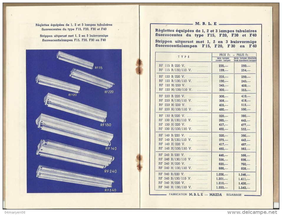 .* "" MAZDA   "" - TARIEF- PRIJSLIJST.--1952 - Practical