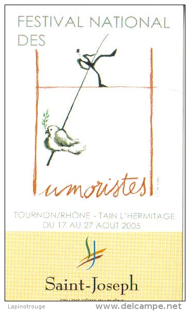 Etiquette Vin ETAIX Pierrer Festival National Des Humoristes BD Tournon 2005 - Art De La Table