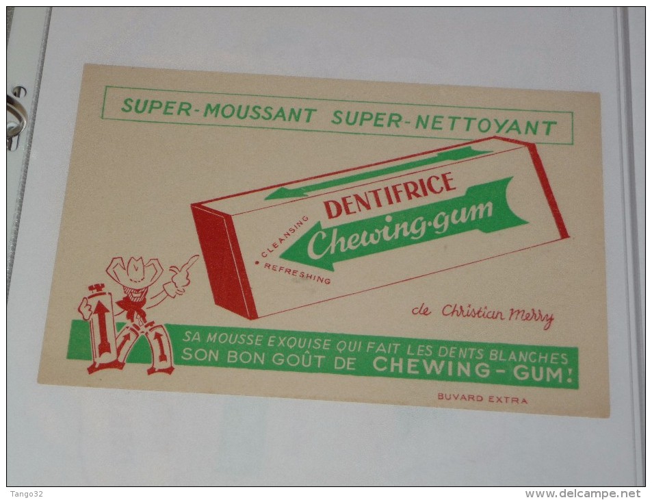 BUVARD Publicitaire  BLOTTING PAPER   Dentifrice Chewing Gum - Parfums & Beauté