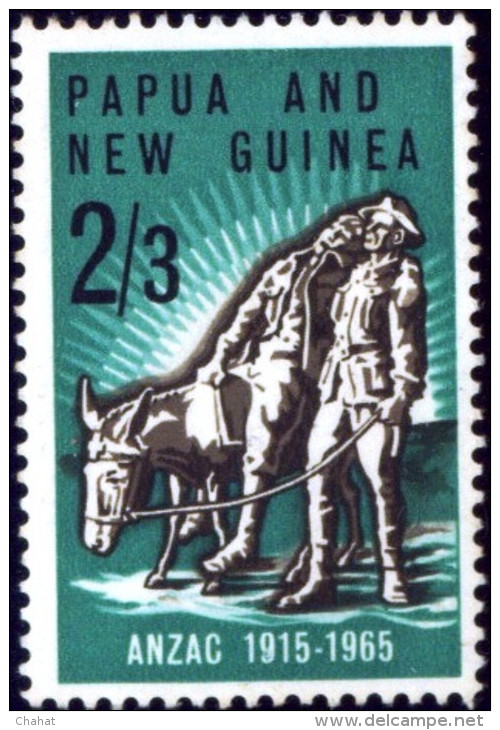 ANIMALS-DONKEY-CELEBRATIONS-ANZAC DAY-PAPUA & NEW GUINEA-MLH-B6-813 - Donkeys