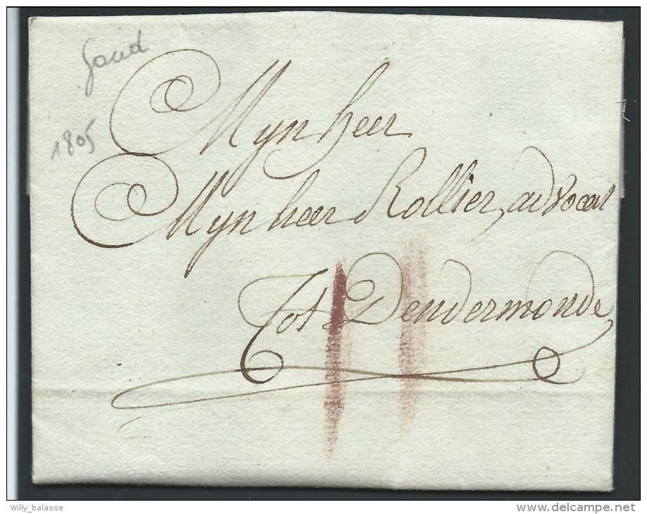 L. De Gand 1805 Port II à La Craie Rouge Pour Dendermonde - 1794-1814 (Periodo Frances)