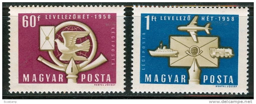HUNGARY - 1958.Letter Writing Week Cpl.Set MNH! - Ungebraucht