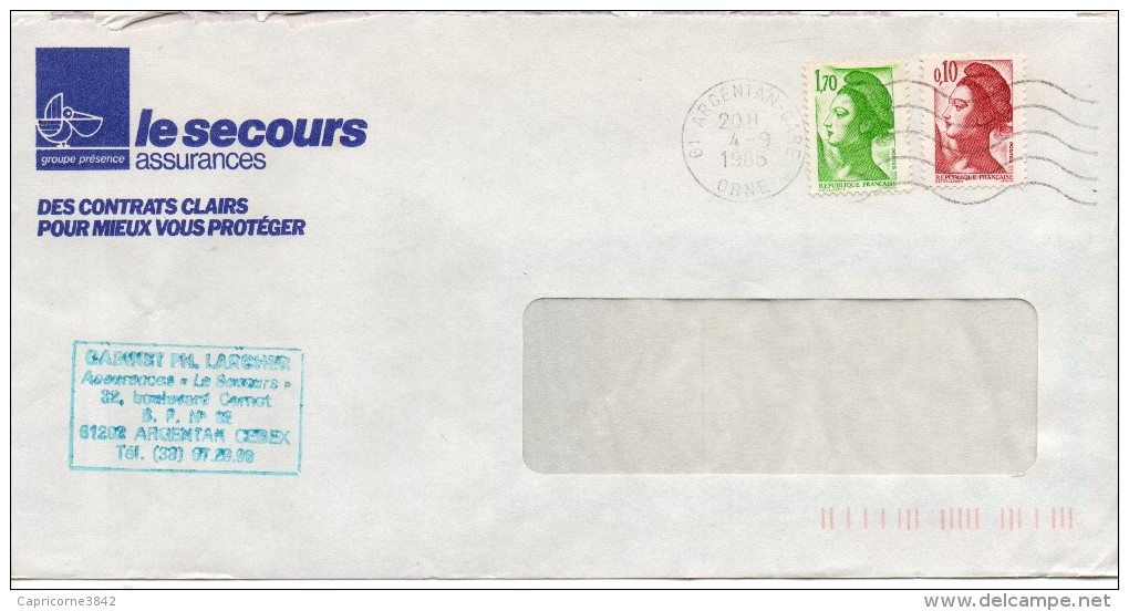 1985 - Liberté De Gandon - N° 2179 Et 2318 Variété Nuage Sur Le Bonnet - Lettres & Documents