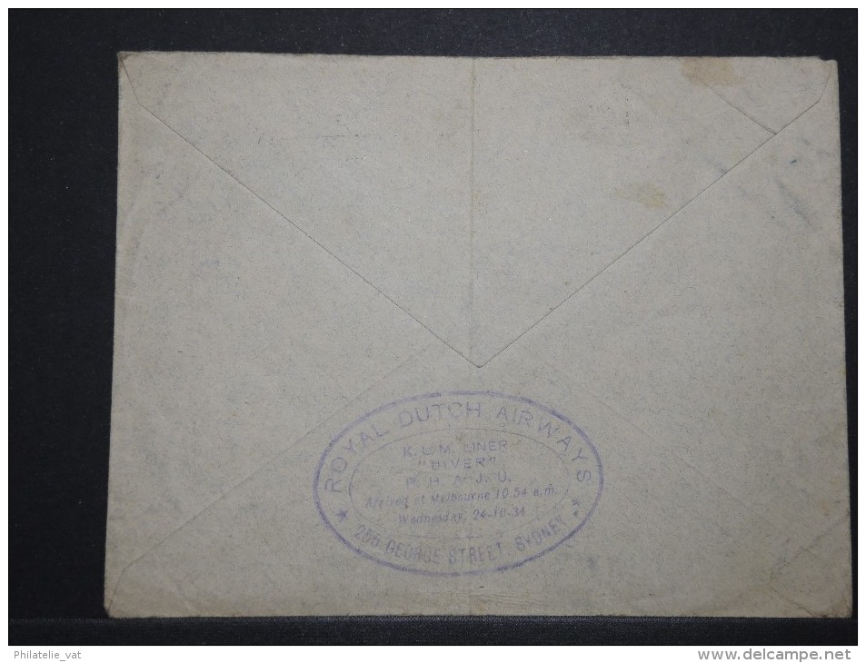 AUSTRALIE - Enveloppe ( Pli Central ) Pour La France En 1934 - Obl. Plaisante - Lot P14426 - Cartas & Documentos