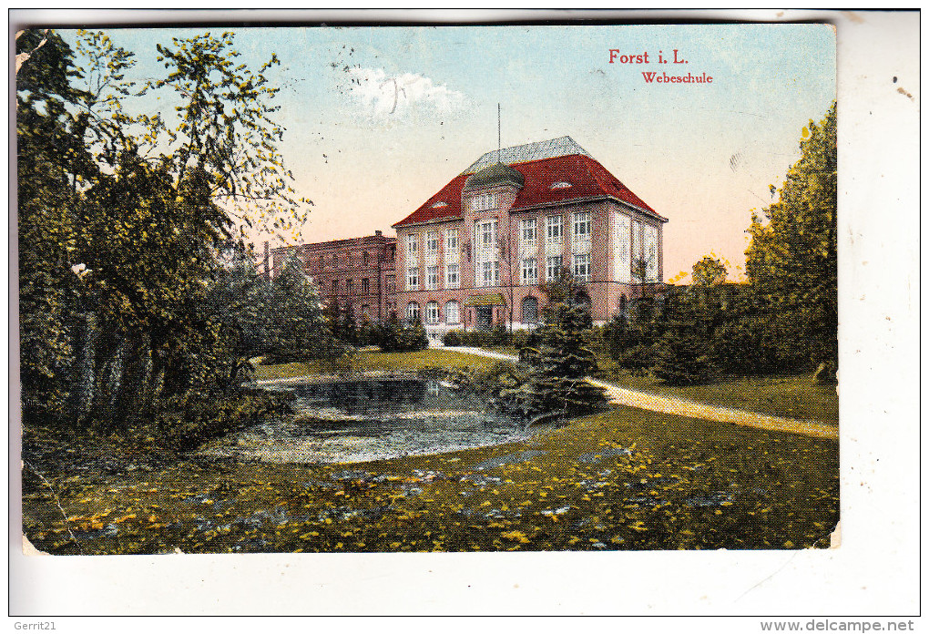 0-7570 FORST, Webschule, 1923, Ecken Leicht Berieben - Forst