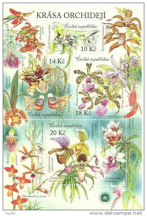 CZ 2012-730-3 FLORA RCHIDEE, CZECH REPUBLIK, S/S, MNH - Blocks & Sheetlets