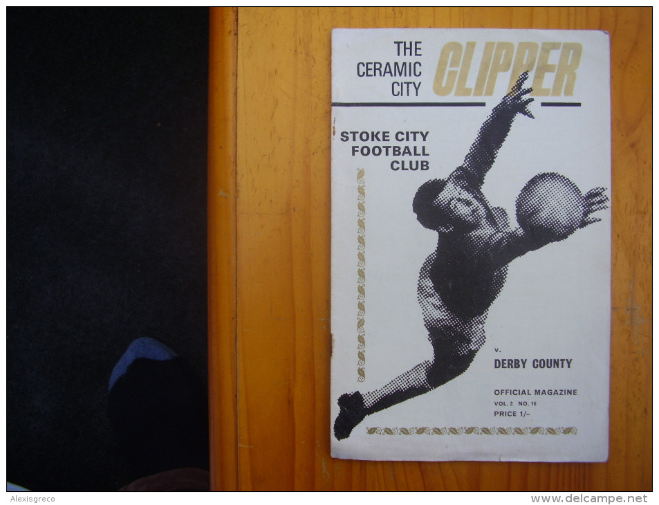 FOOTBALL 1969 LEAGUE PROGRAMME STOKE CITY V DERBY COUNTY - Vol 2  No.16. - Other & Unclassified