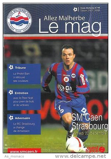 Programme Football : 2007/8 Caen â€“ Racing Strasbourg France - Books