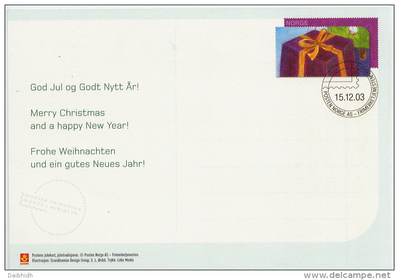 NORWAY 2003 Christmas Postal Stationery Card, Cancelled. - Entiers Postaux