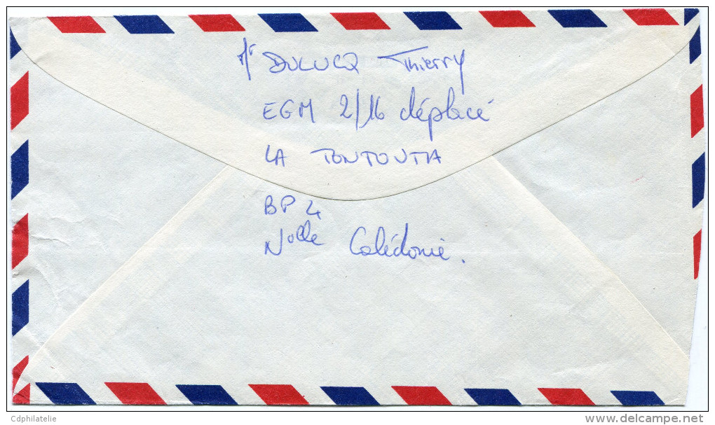 NOUVELLE-CALEDONIE LETTRE PAR AVION DEPART TONTOUTA-AERODROME 19-12-1988 POUR LA FRANCE - Briefe U. Dokumente