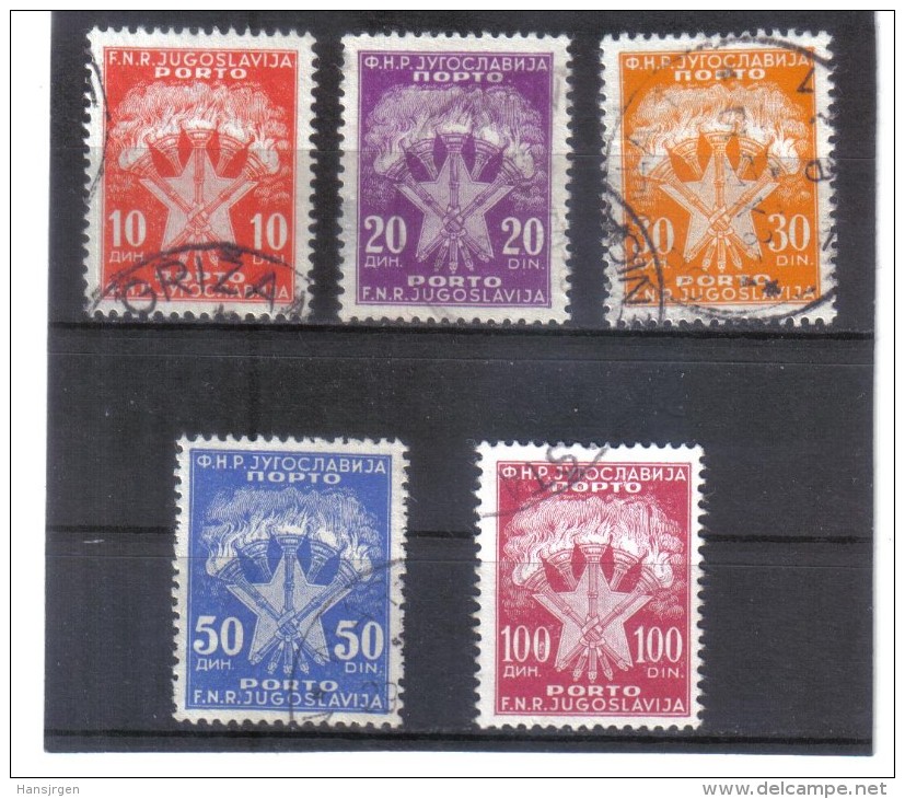 OPK230 JUGOSLAWIEN PORTO 1962 MICHL NR. 108/12 Used / Gestempelt - Timbres-taxe