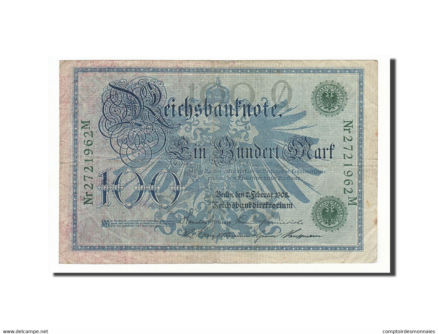 Billet, Allemagne, 100 Mark, 1908, 1908-02-07, KM:34, TTB - 100 Mark