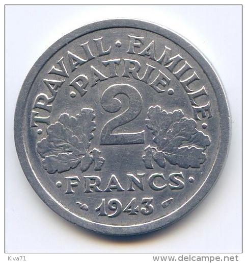 2 Francs  "Etat Français"  1943   TTB  Boite2 - 2 Francs