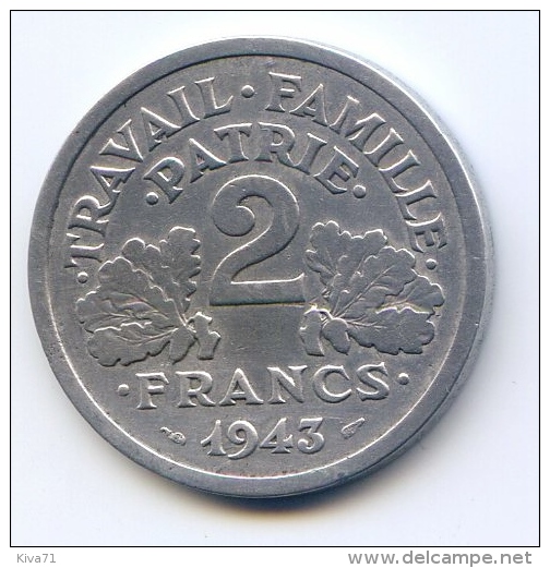 2 Francs  "Etat Français"  1943   TTB  Boite2 - 2 Francs