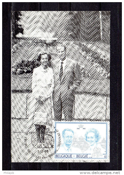 Carte Maximum De 1985 " LE ROI BAUDOUIN ET LA REINE FABIOLA ". N° COB Et YT 2198. Parfait état. CM - 1981-1990