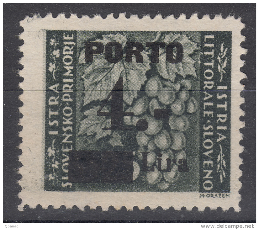 Istria Litorale Yugoslavia Occupation, Porto 1946 Sassone#16 Overprint II, Mint Hinged - Yugoslavian Occ.: Istria