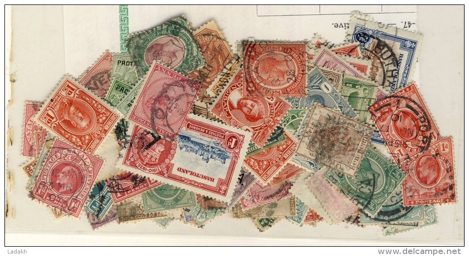 GRANDE BRETAGNE #  ANCIENNES COLONIES # TERRITOIRES DE L'AFRIQUE DU SUD # VRAC DE 100 TIMBRES OBLITERES # - Non Classés