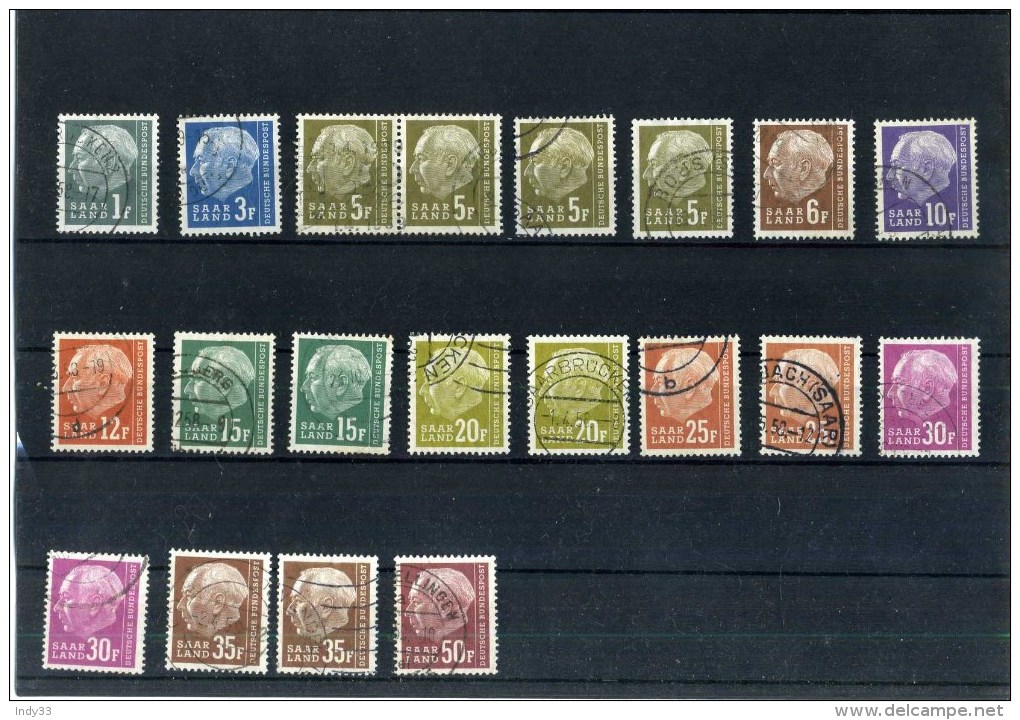 - SARRE 1957/59 . TIMBRES DE 1957 . OBLITERES . - Gebruikt