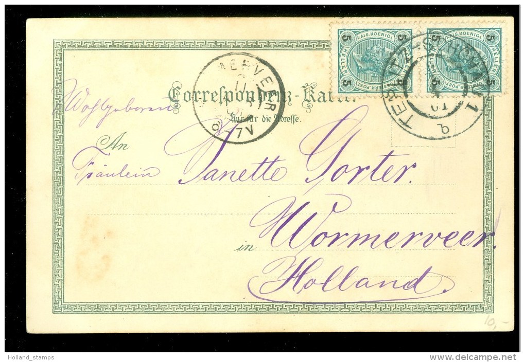 POSTHISTORIE * HANDGESCHREVEN BRIEFKAART  Uit 1901 Gelopen Van BAD Teplitz-Schönau Naar WORMERVEER (10.120g) - ...-1918 Prephilately