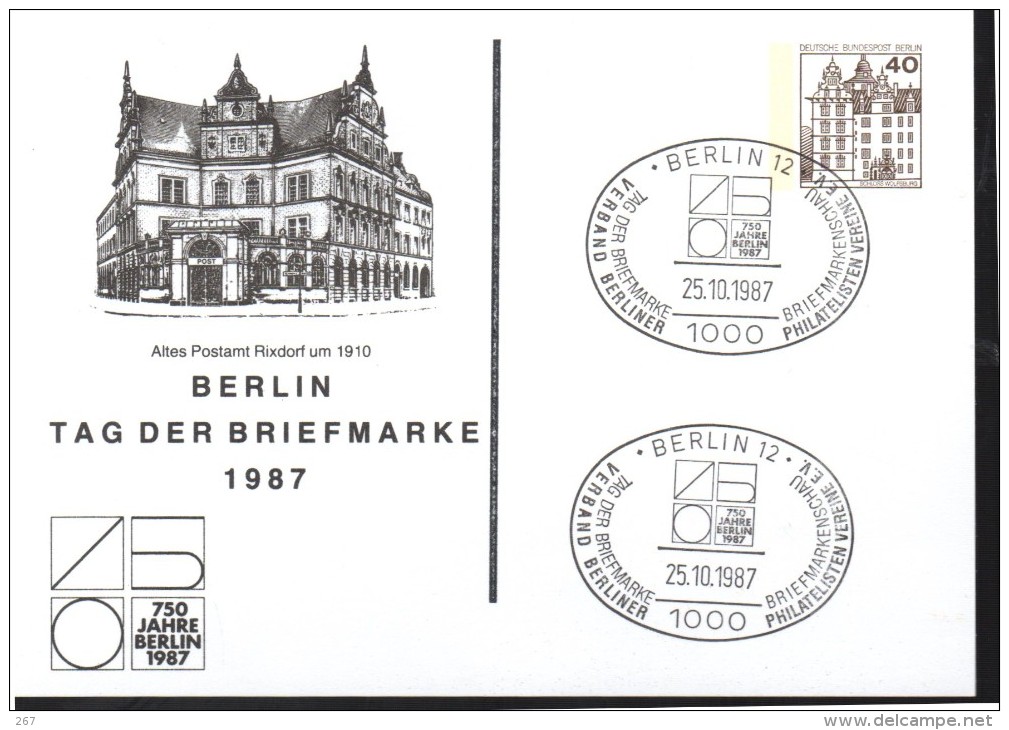 ALLEMAGNE BERLIN Carte  750 Ans De Berlin 1987  Berlin 12 Monument - Cartes Postales - Oblitérées