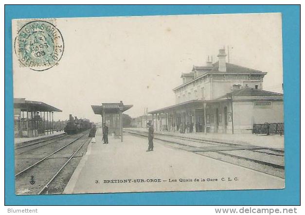 CPA Chemin De Fer Cheminots Arrivée Du Train En Gare De BRETIGNY SUR ORGE 91 - Bretigny Sur Orge
