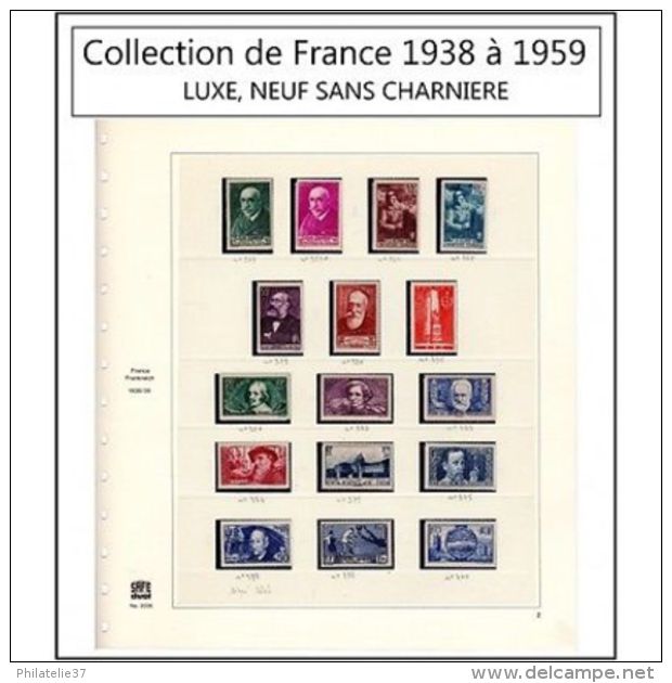 Timbre Collection De France 1938 à 1959 Complet LUXE, NEUF SANS CHARNIERE** - Collections