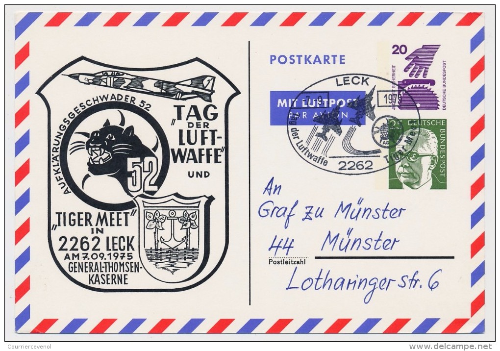 ALLEMAGNE - 2 CP Entiers "TAG Der LUFTWAFFE" Und "Tiger Meet In 2262 Leck" 1979 - Private Postcards - Mint